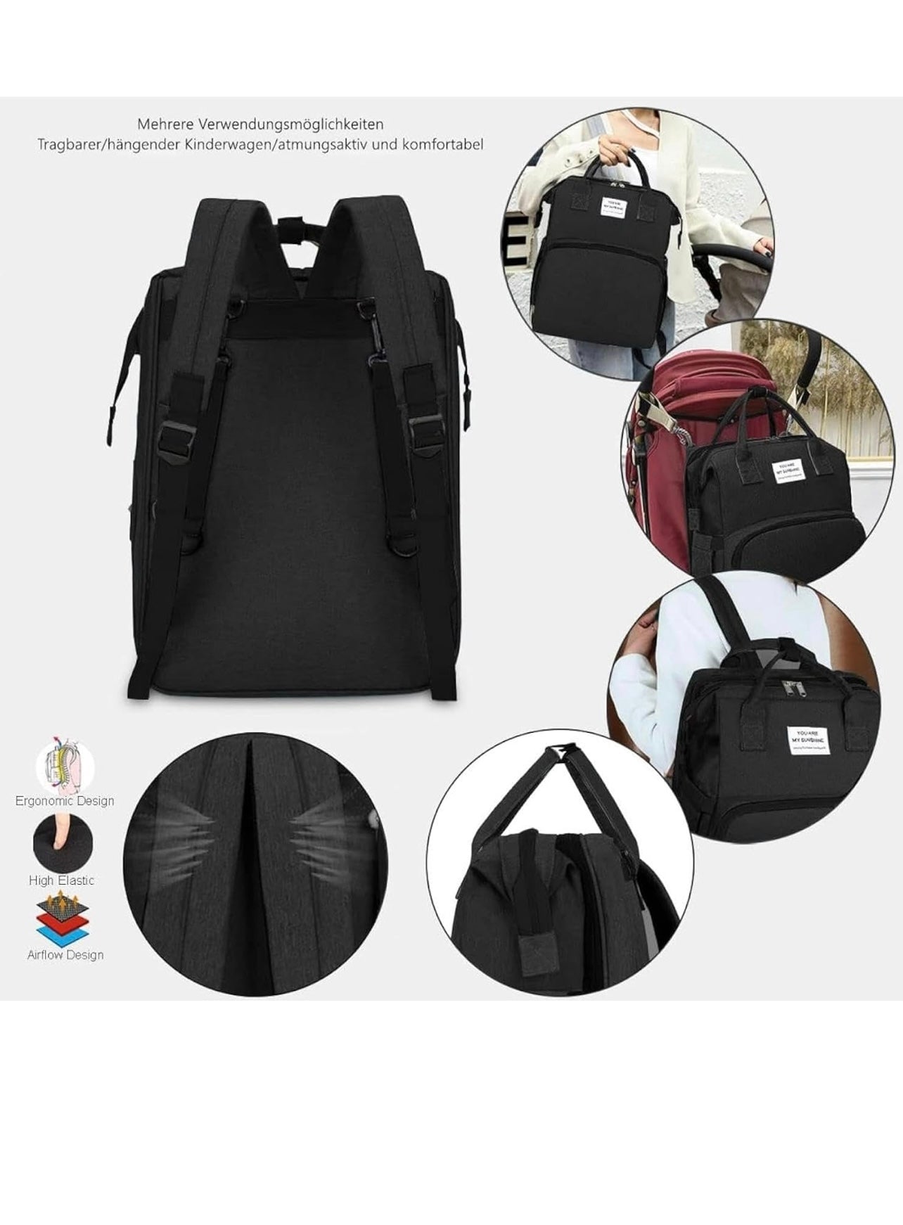 Babytasche, Wickeltasche mit Bettfunktion, Kinderbett