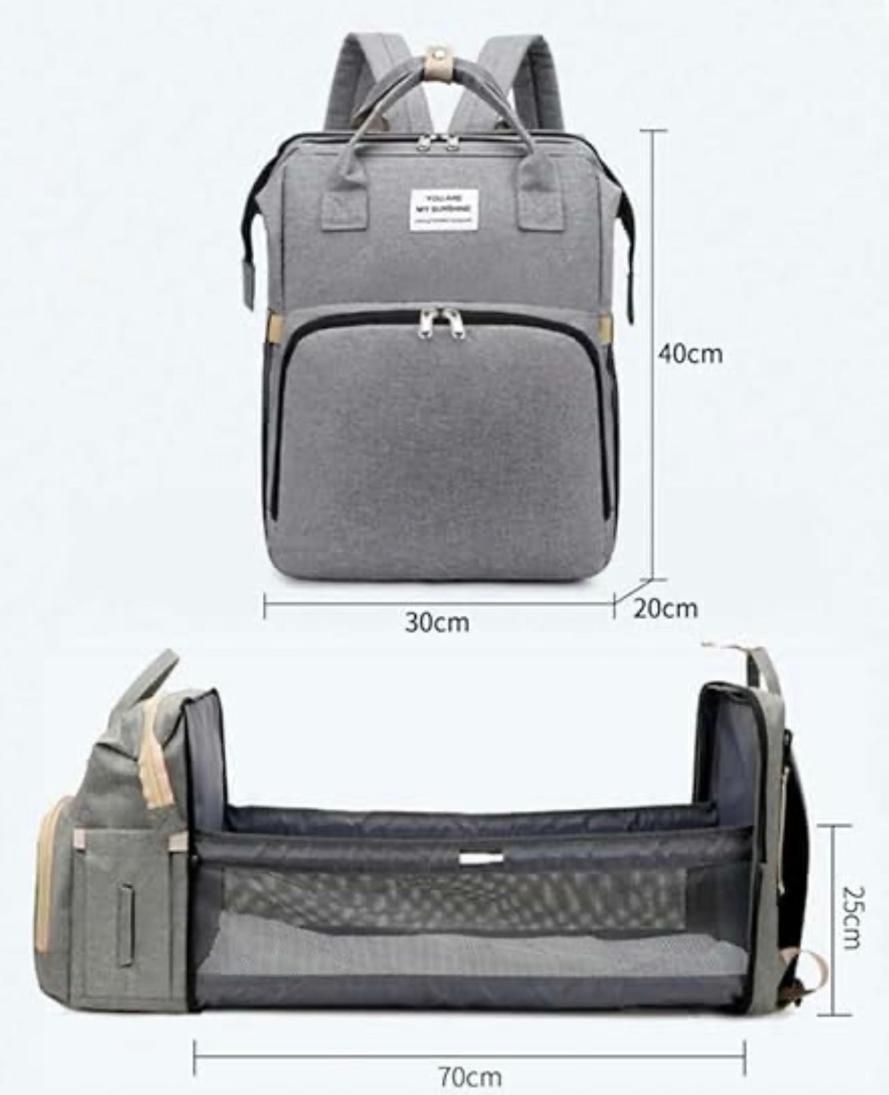 Babytasche, Wickeltasche mit Bettfunktion, Kinderbett
